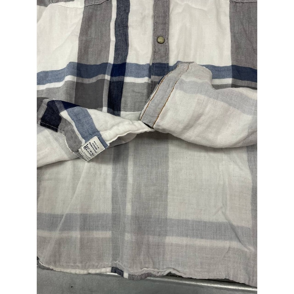 Lucky Brand Western Shirt Mens 2XL XXL Plaid Pearl Snap Classic Fit Cowboy Rodeo - Picture 6 of 9